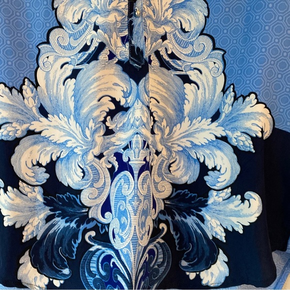 New York & Company Long Sleeve Blue Blouse Size Small - Picture 3 of 9